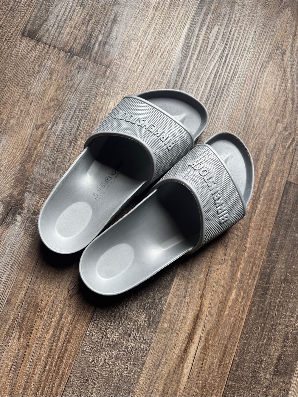 Birkenstock Gray Slide Sandals for ladies